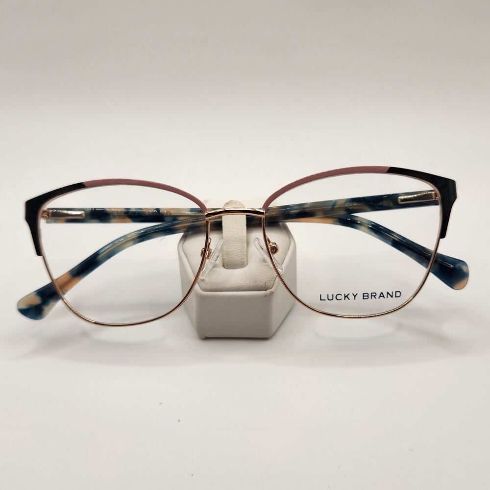 Lucky Brand VLBD128 Blush Teal Eyeglasses Frames Cat Eye Metal Full Rim
